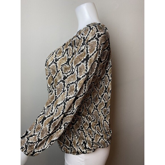 F. Michael Kors Top Size L Print Multicolor Long Sleeve Round Neck NWT $64 - Picture 7 of 11